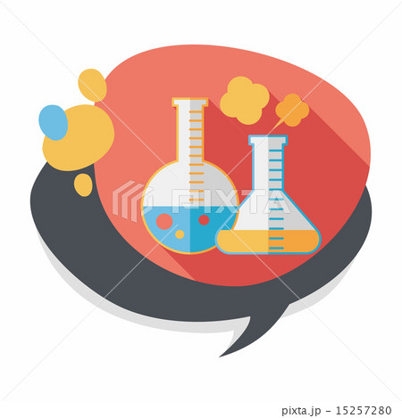 test tube flat icon with long shadow 15257280