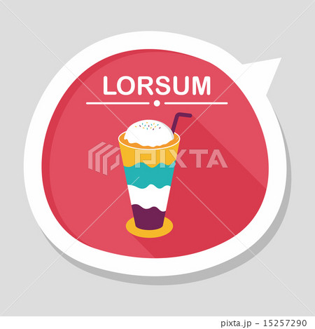iced floating coffee flat icon with long shadow,eps10 15257290