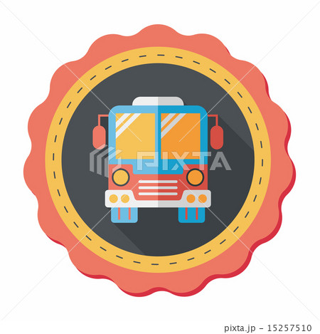 Transportation bus flat icon with long shadow,eps10 15257510