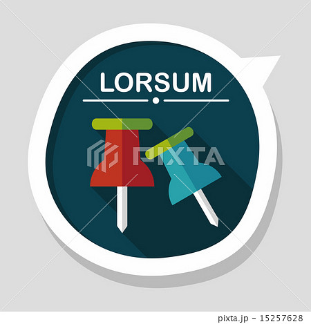 push pin flat icon with long shadow,eps10 15257628