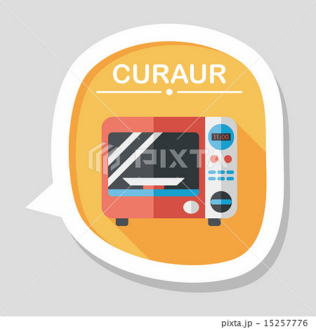 Kitchenware microwave oven flat icon with long shadow, eps10 15257776