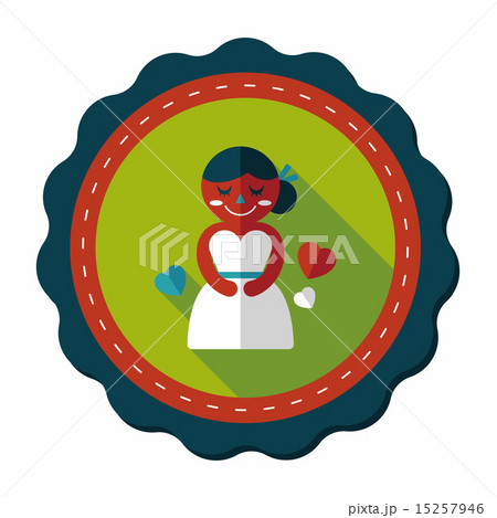 wedding bride flat icon with long shadow,eps10 15257946
