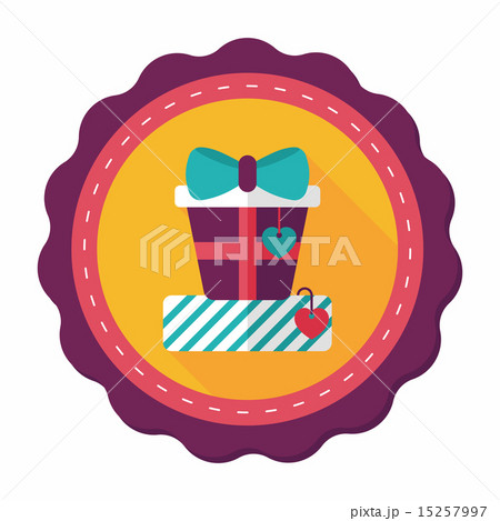 Valentine's Day present flat icon with long shadow,eps10 Valentine's Day present flat icon with long shadow,eps10 15257997