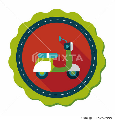 Transportation scooter flat icon with long shadow,eps10 15257999