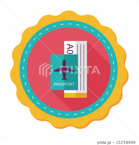 Air ticket flat icon with long shadow,eps10 15258000