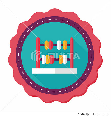 abacus calculation flat icon with long shadow,eps10 15258082