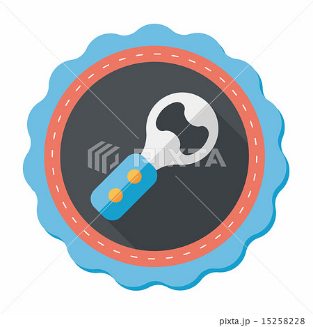 kitchenware corkscrew flat icon with long shadow,eps10 15258228