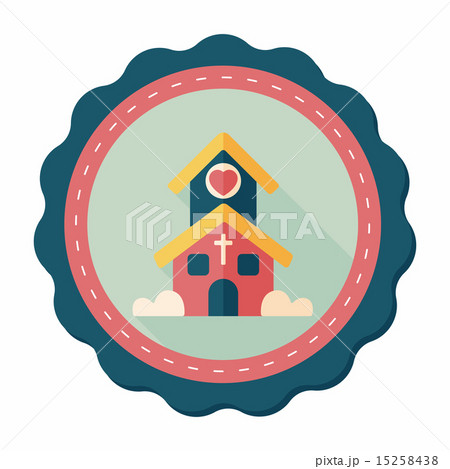 Valentine's Day wedding church flat icon with long shadow,eps10 Valentine's Day wedding church flat icon with long shadow,eps10 15258438