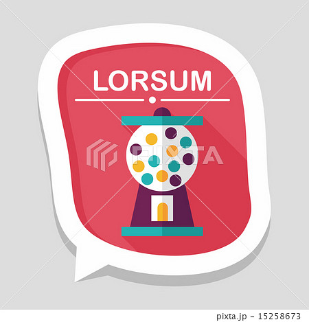 Gum ball Machine flat icon with long shadow,eps10 15258673