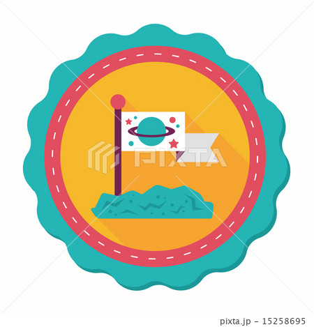 Space moon surface flat icon with long shadow,eps10 15258695