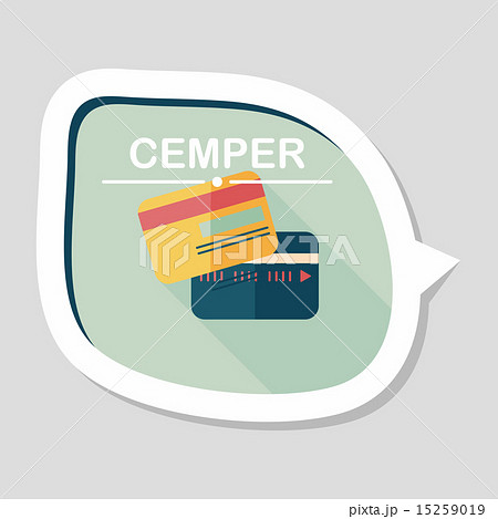 credit card flat icon with long shadow 15259019