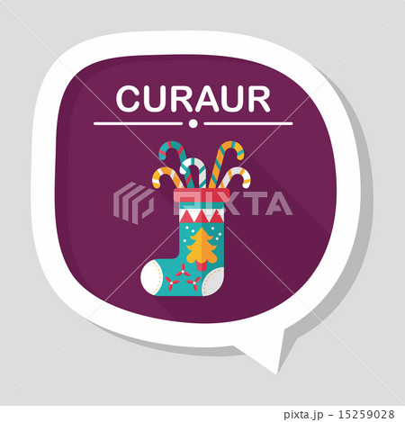 Christmas stocking flat icon with long shadow,eps10 15259028