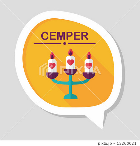 wedding candle holder flat icon with long shadow,eps10 15260021