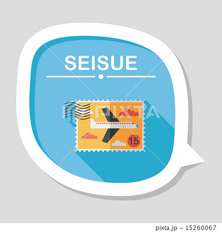 Aircraft stamp flat icon with long shadow,eps10 Aircraft stamp flat icon with long shadow,eps10 15260067