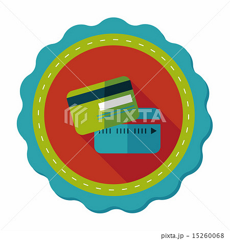 credit card flat icon with long shadow 15260068
