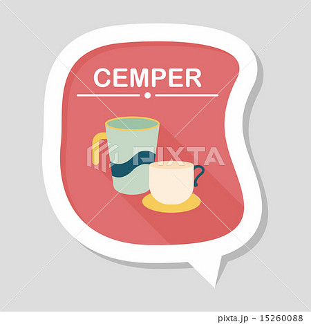 kitchenware cup flat icon with long shadow,eps10 15260088