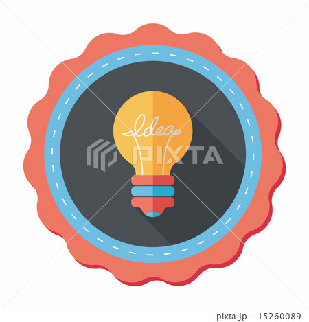 Light bulb flat icon with long shadow,eps10 15260089