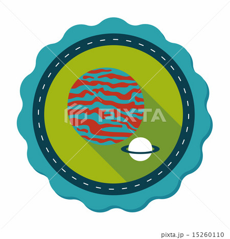 Space planet flat icon with long shadow,eps10 15260110