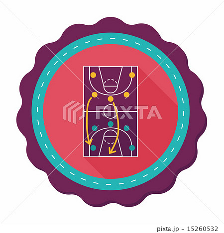 basketball strategy board flat icon with long shadow,eps10 15260532