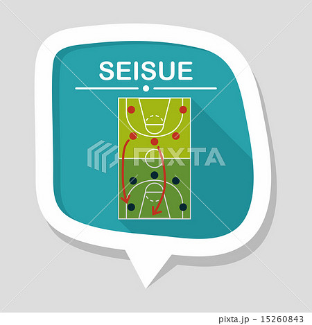 basketball strategy board flat icon with long shadow,eps10 15260843