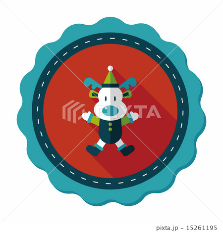 Reindeer flat icon with long shadow, eps10 Reindeer flat icon with long shadow, eps10 15261195
