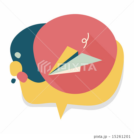 paper airplane flat icon with long shadow 15261201