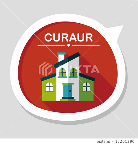 Building flat icon with long shadow,eps10 15261290