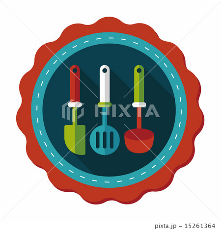 kitchenware spatula flat icon with long shadow,eps10 15261364