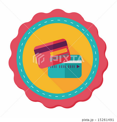 credit card flat icon with long shadow 15261491