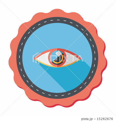 Eye flat icon with long shadow 15262676