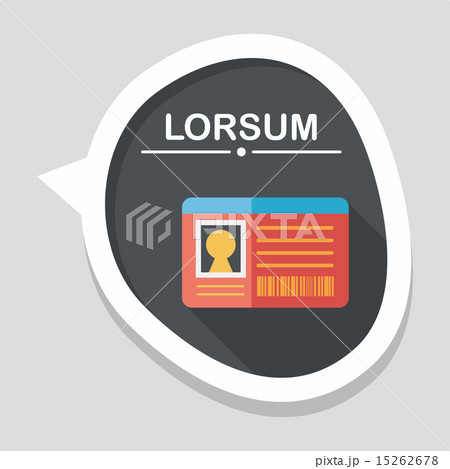 Identification card flat icon with long shadow 15262678
