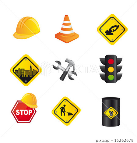 traffic signs isolated over white background vector illustration 15262679