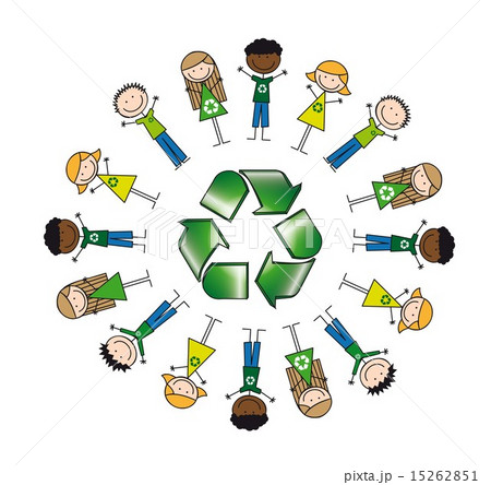 People Recycling Drawing