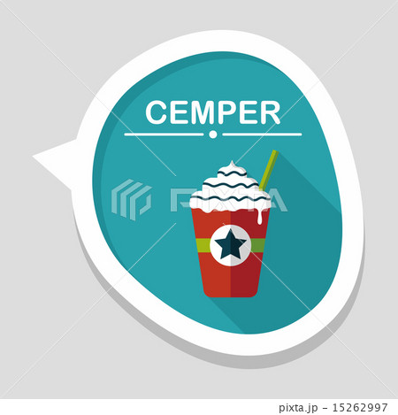 frappucino flat icon with long shadow,eps10 15262997