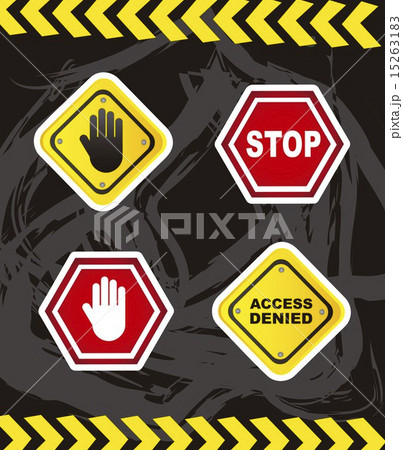 stop signs with hands over grunge background vector illustration 15263183
