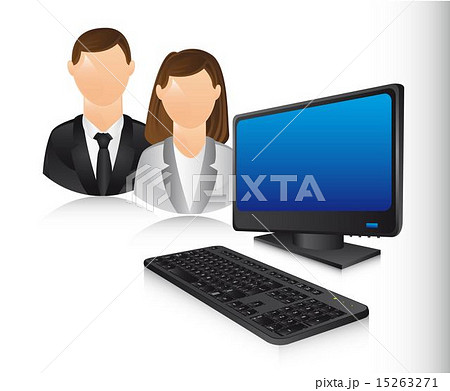 business people with computer vector illustration 15263271
