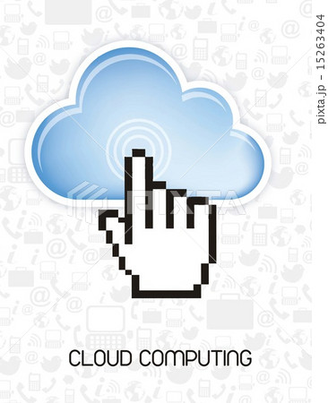 cloud computing with cursor hand silhouette background vector i 15263404
