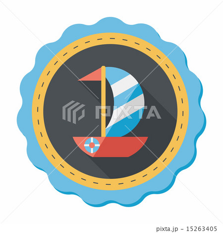 Sailboat flat icon with long shadow,eps10 15263405