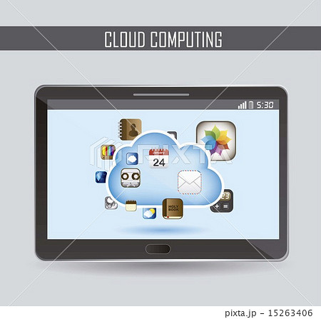 cloud computing with icons apps vector illustration cloud computing with icons apps vector illustration 15263406
