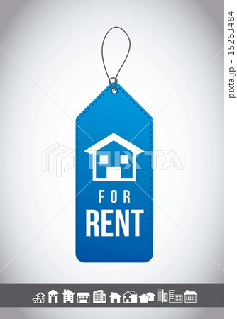 for rent label with gray background vector illustration 15263484