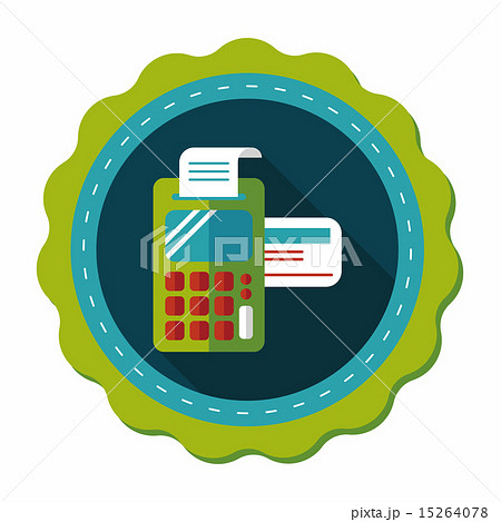 Shopping credit card machine flat icon with long shadow,eps10 Shopping credit card machine flat icon with long shadow,eps10 15264078