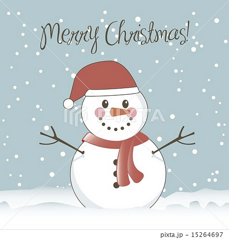 christmas card with snowman vintage style vector illustration christmas card with snowman vintage style vector illustration 15264697