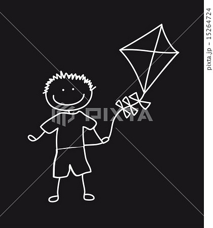 Boy Flying Kite Drawing by CSA Images - Pixels