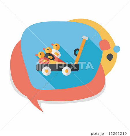 toy duck cart flat icon with long shadow,eps10 15265219