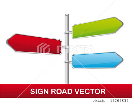colorful road sign isolated over white background vector 15265355