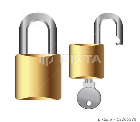 padlock with key isolated over white background vector illustrat padlock with key isolated over white background vector illustrat 15265579