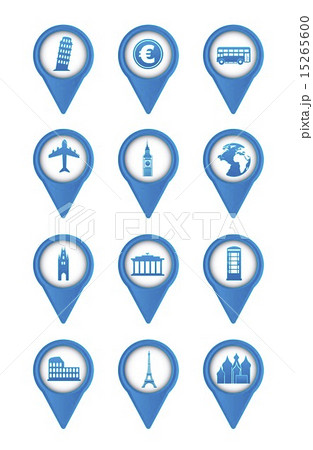 blue europe icons over white background vector illustration 15265600