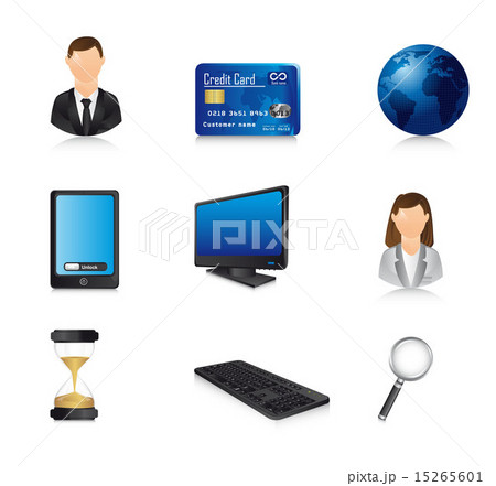 business icons with shadow over white background vector 15265601