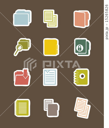 files icons over brown background vector illustration 15265826