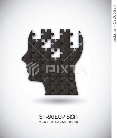silhouette man with puzzles over gray background vector illustra 15265827
